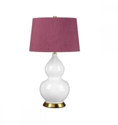 Elstead Lighting Veioza Isla, 1xE27, H64 cm, D36 cm, metal alamă, ceramică albă, abajur textil violet (ISLA-AB-TL-PURPLE)