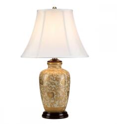 Elstead Lighting Veioză Gold Thistle, 1xE27, H58cm, D36cm, porţelan alb auriu, abajur textil alb (GOLD-THISTLE-TL)