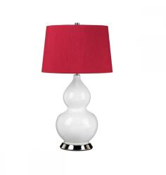 Elstead Lighting Veioza Isla, 1xE27, H64 cm, D36 cm, metal nichel, ceramică albă, abajur textil roşu (ISLA-PN-TL-RED)