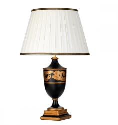 Elstead Lighting Veioză Narbonne 1xE27, H68cm, D46cm, lemn negru cu auriu, abajur textil ivory (DL-NARBONNE-TL)