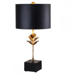 Elstead Lighting Veioză Camilia, 1xE27, H75, 7 cm, D38, 1 cm, rășină, metal negru și auriu, abajur din pergament negru (FB-CAMILIA-TL)