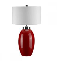 Elstead Lighting Veioză Victor, 1xE27, H58cm, D34cm, porţelan rosu, abajur mătase artificială albă (VICTOR-SM-TL-RD)