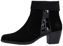 Rieker Botine dama, Rieker, Y2152-00-Negru, casual, piele intoarsa, cu toc, negru (Marime: 37)