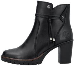 Rieker Botine dama, Rieker, Y2567-00-Negru, casual, piele naturala, cu toc, negru (Marime: 39)