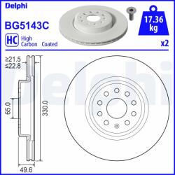 DELPHI féktárcsa DELPHI BG5143C (BG5143C)