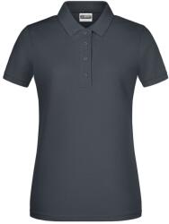 James & Nicholson (Daiber) Női galléros biopamut póló 8009 - Grafitszürke | 2XL (1-8009-1755359)