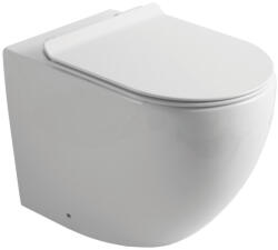 Eros OVAL padlón álló WC - WC ülőkével komplett - perem nélküli öblítés - alsó / hátsó kifolyású (8254010F) - globalvivamarket