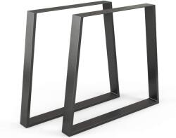 Vicco Loft acél asztallábak, 2 db, trapéz alakú, fekete, 72 cm