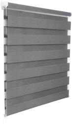 Woltu 60×150 cm sávos roló, dupla roló, zebra roló, fúrás nélkül, fahatású szürke