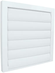 Dalap Fém szellőzőrács gravitációs zsaluval, karima nélkül 335x335 mm, fehér (90345)