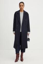 TWINSET gyapjúkabát sötétkék, átmeneti, oversize, 242TT2203 - sötétkék 40