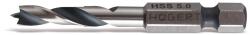 Högert Technik HT6D346 Hatlapfejű, tompa fúrószár, 1/4 hüvelykes, HSS acélból, Ø 6 mm, L=60 mm (HT6D346)