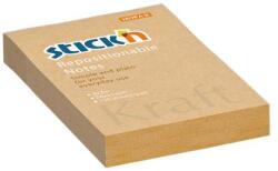 STICK N Öntapadó jegyzettömb, 76x51 mm, 100 lap, STICK N Kraft Notes , barna (21638) - molnarpapir