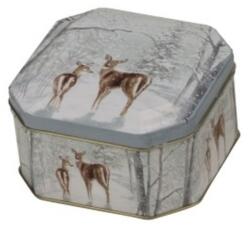 Karácsonyi fémdoboz - 103x103x55mm - Bambi