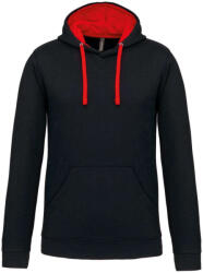Kariban KA446 MEN'S CONTRAST HOODED SWEATSHIRT (ka446bl/re-xs) - ajandektargykozpont
