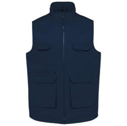 Designed To Work WK607 UNISEX PADDED MULTI-POCKET POLYCOTTON VEST (wk607nv-s)