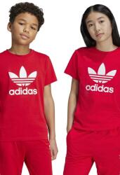 Adidas gyerek pamut póló TREFOIL TEE piros, nyomott mintás, IY7423 - piros 152