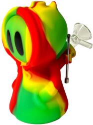 Urban Crew Bong din silicon Death Ghost rasta + Recipient secret 11cm