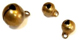 Bronz színű csengő-szett, 1 nagy+2 kicsi. Nagy mérete: 1x1, 25 cm, kicsik mérete: 0, 6x0, 8 cm