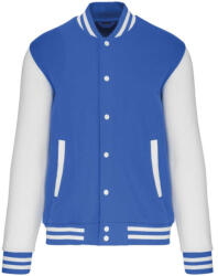Kariban Uniszex vastag patentos pulóver, Kariban KA497, Light Royal Blue/White-3XL (ka497lro-wh-3xl)