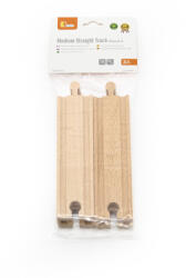 Viga Toys Set extensii sine din lemn pentru trenulete, 4 buc, drepte medii, viga (44723) - bekid