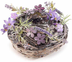 Decorer Set 2 suporturi lumanari Lavanda 16x10.5 cm (A51.54.89)