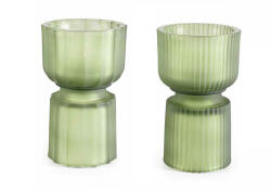 Decorer Set 4 candele sticla verde 10.5x17.5 cm (A80.20.81)