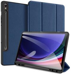 Dux Ducis DOMO tok álló, bőr hatású (aktív FLIP, oldalra nyíló, TRIFOLD asztali tartó funkció, textil minta) SÖTÉTKÉK Samsung Galaxy Tab S9 FE WIFI (SM-X510), Samsung Galaxy Tab S9 FE LTE (GP-149758)