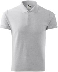 MALFINI Tricou polo bărbați Cotton - Gri deschis prespălat | L (2120315)