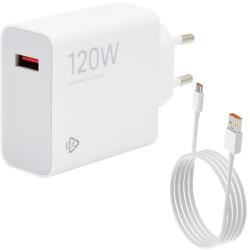 Xiaomi hálózati töltő USB aljzat (120W, PD gyorstöltés támogatás + Type-C kábel) FEHÉR (MDY-14-EE_TYPE-C)