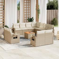 vidaXL Set canapele de grădină cu perne, 12 piese, bej, poliratan (3257157)