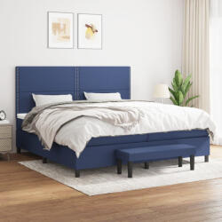 vidaXL kék szövet rugós ágy matraccal 200 x 200 cm (3136547) - balena