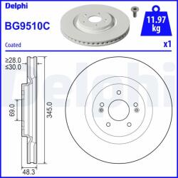 DELPHI Disc frana DELPHI BG9510C (BG9510C) - automobilus
