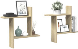 vidaXL 2 db sonoma tölgy színű szerelt fa fali polc 50 x 12 x 50 cm (853256) - balena