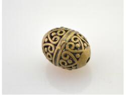 Ach Ach: Gyöngy fém rusztikus, bronz szín, h: 1, 2 cm, d: 0, 9cm, lyuk: 0, 15cm, 10 db/csomag (380622)