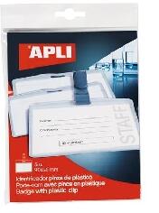 Apli Apli: Névkitűző, csíptetővel, 90x56 mm, APLI (11739)