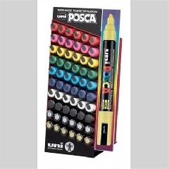 uni Uni: Dekormarker display, 60 db, 1, 8-2, 5 mm, UNI "Posca PC-5M", 10 különböző szín (123927000)