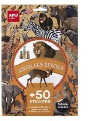 Apli Apli: Matrica, újra felhasználható, 50 db, APLI Kids "Stickers", szavanna állatai (19427)