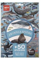 Apli Apli: Matrica, újra felhasználható, 50 db, APLI Kids "Stickers", tengeri állatok (19428)