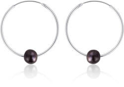JwL Luxury Pearls Karika ezüst fülbevaló valódi fekete gyönggyel JL0632