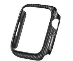 gigapack Műanyag keret (BUMPER, ütésálló, karbon minta) FEKETE [Apple Watch Series 7 45mm]
