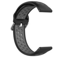 gigapack Pótszíj (univerzális, 20 mm, szilikon, lyukacsos, légáteresztő) FEKETE / SZÜRKE [Realme Watch]