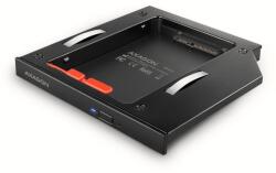 AXAGON RSS-CD12, ALU caddy for 2.5" SSD/HDD into 12.7 mm laptop DVD slot, screwless. LED (RSS-CD12)