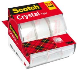 3M Scotch Crystal 19 mm × 7, 5 m, kristálytiszta, eldobható letekercseléssel - 3 db