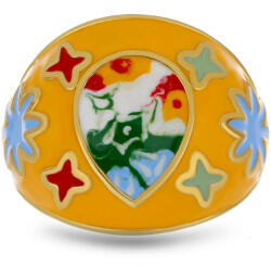  Aranyozott Ezüst Gyűrű - Tűzzománc - Y52708