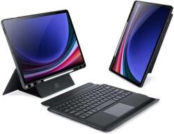 Dux Ducis tok álló, bőr hatású (FLIP, mágneses bluetooth billentyűzet, asztali tartó, QWERTY, angol nyelvű) FEKETE Samsung Galaxy Tab S10 Plus LTE (SM-X826B), Galaxy Tab S10 Plus WIFI (SM-X82 (GP-162930)
