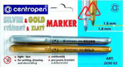 Centropen Marker Centropen 2690/2 ezüst és arany hengeres hegy 1, 5-3mm
