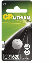 GP Batteries Lítium elem, CR1620, CR1620, 3V, GP, buborékcsomagolás, 1 db