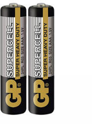 GP Batteries Cink-szén elem, AAA (LR03), AAA, 1.5V, GP, fólia, 2 db, Supercell, 2 csomag, Supercell