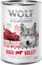 Wolf of Wilderness Wolf of Wilderness 5 + 1 gratis! 6 x 400 g hrană umedă câini - High Valley Vită